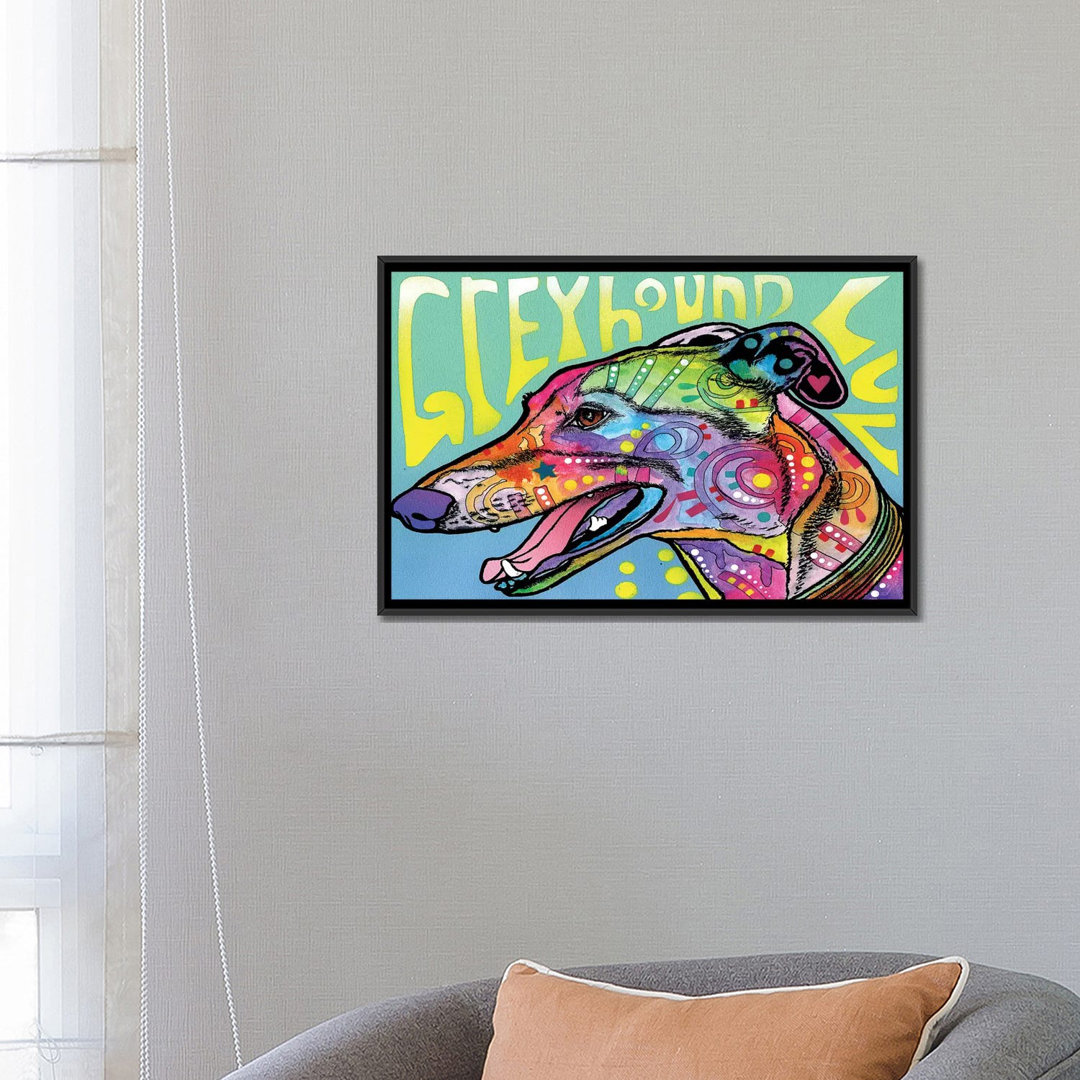 Greyhound Luv Graphic Art on Wrapped Canvas East Urban Home 