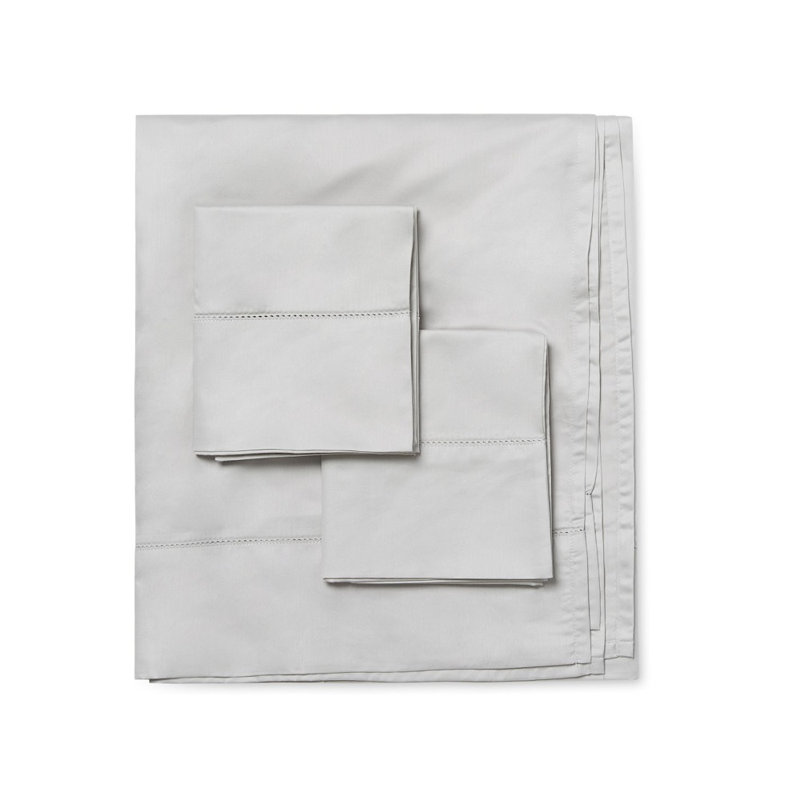 Ensemble de draps en coton de qualité égyptienne 500 fils Brina, Ensemble de draps pour grand lit avec 2 taies d'or