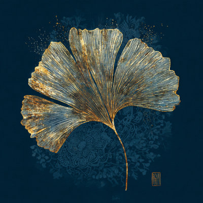 Ginkgo Radiance Night Wrapped Canvas Wall Art