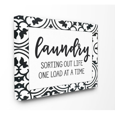 «Laundry Sorting Out Life», reproduction d'art textuel sur toile