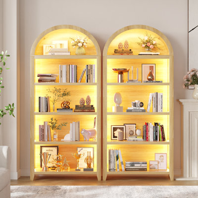 Armoire de rangement arquée à 5 tablettes de 29,5 po de largeur avec capteur tricolore (ensemble de 2)