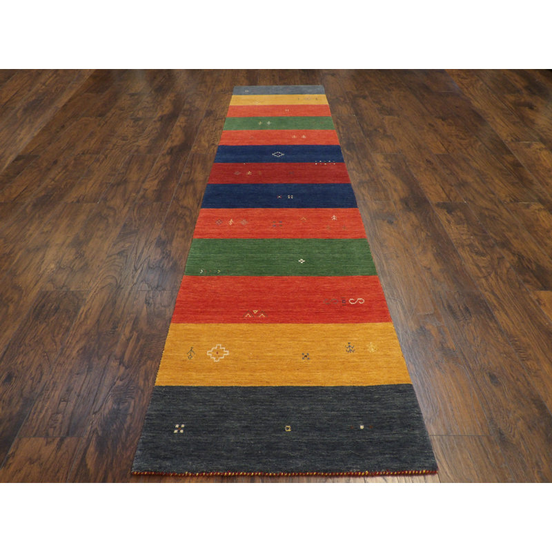 Tapis unique rouge / jaune / vert 2 pi 6 po x 12 pi Paragonah