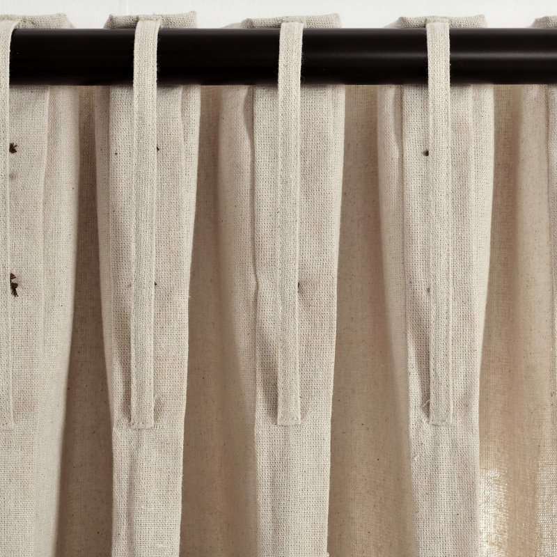 Semi Sheer Curtain Single Panel, Dark Linen