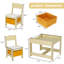 Ensemble de table et de chaises pour enfants, table d'activités en bois pour enfants avec rangement 4 en 1, bureau réversible, tableau noir, plateau de table amovible pour tout-petits, salle de jeux, dessin, lecture naturelle (beige)-87392299
