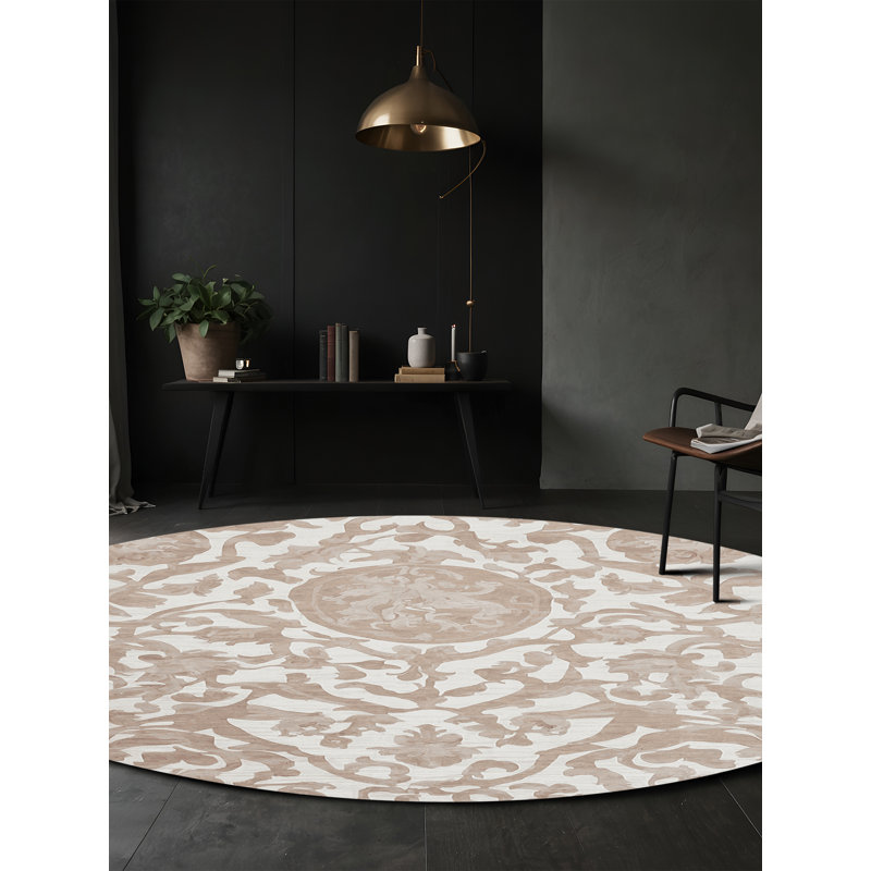 Silky Soft Plush Grey Area Rug, Round 5'