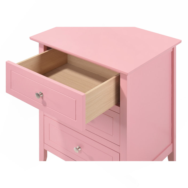 Charmante table de chevet rose contemporaine, Rose