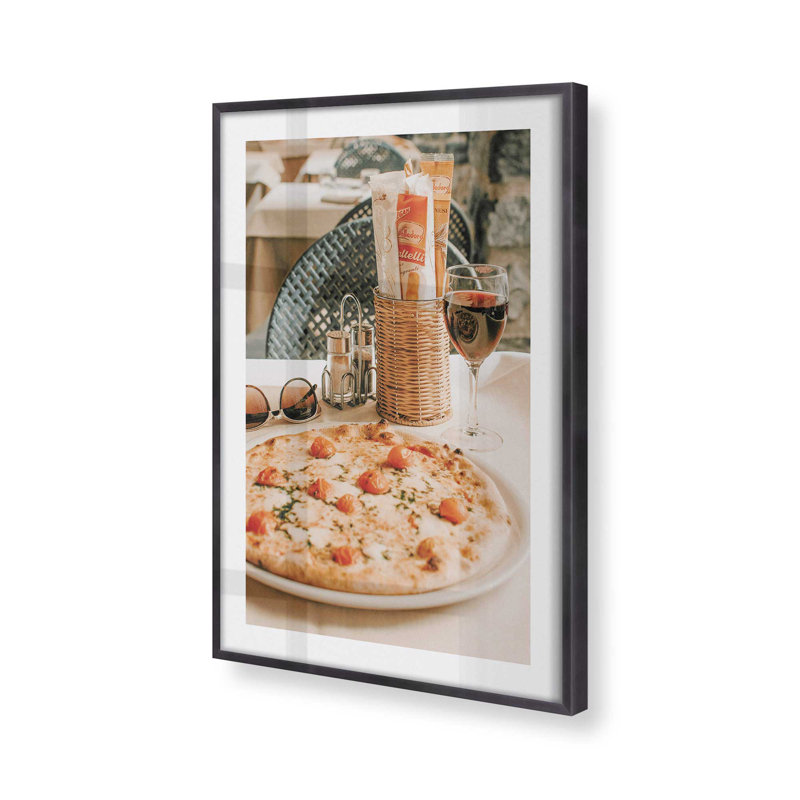 Imprimé italien italien, Cadre simple en zinc patiné, H 15,25 po x l 12,25 po x P 1,25 po