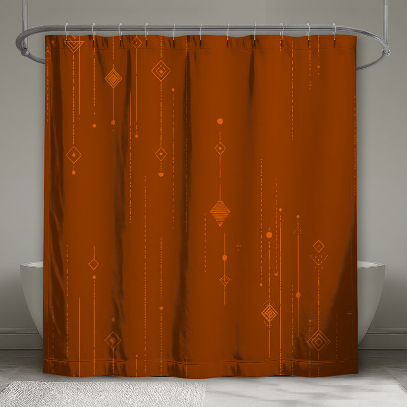 Rideau de douche à formes géométriques - Décoration de salle de bain abstraite moderne, L 70 po x H 84 po