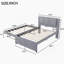 Lit plateforme double avec lit gigogne et lit gigogne double