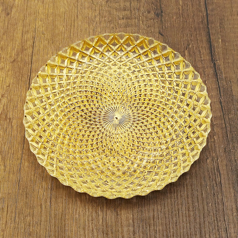 Ensemble de 4 assiettes à salade en verre doré Pina, Or