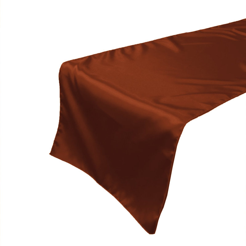 Karisha Rectangle Polyester Table Runnner, 108" x 24", Copper Rust