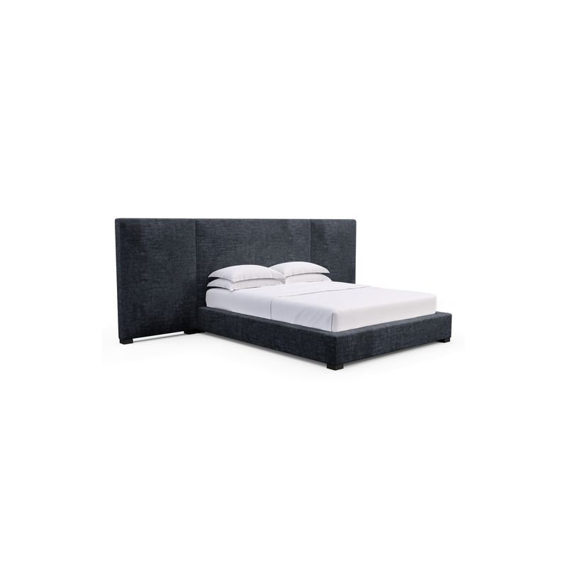 Prospect Upholstered Bed, Weathered, Plush Velvet Blanc, California King