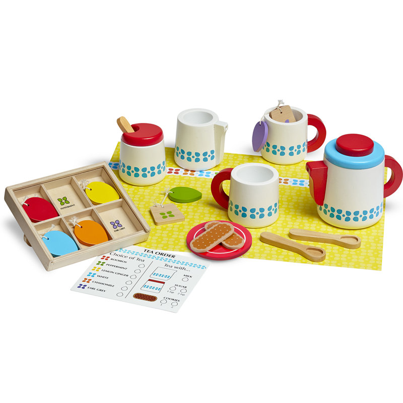 Colorful Wooden Steep & Serve Tea Set for Kids