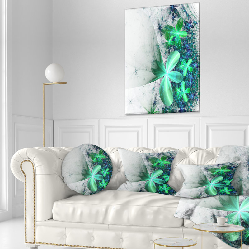 Coussin lombaire floral à fleurs fractales