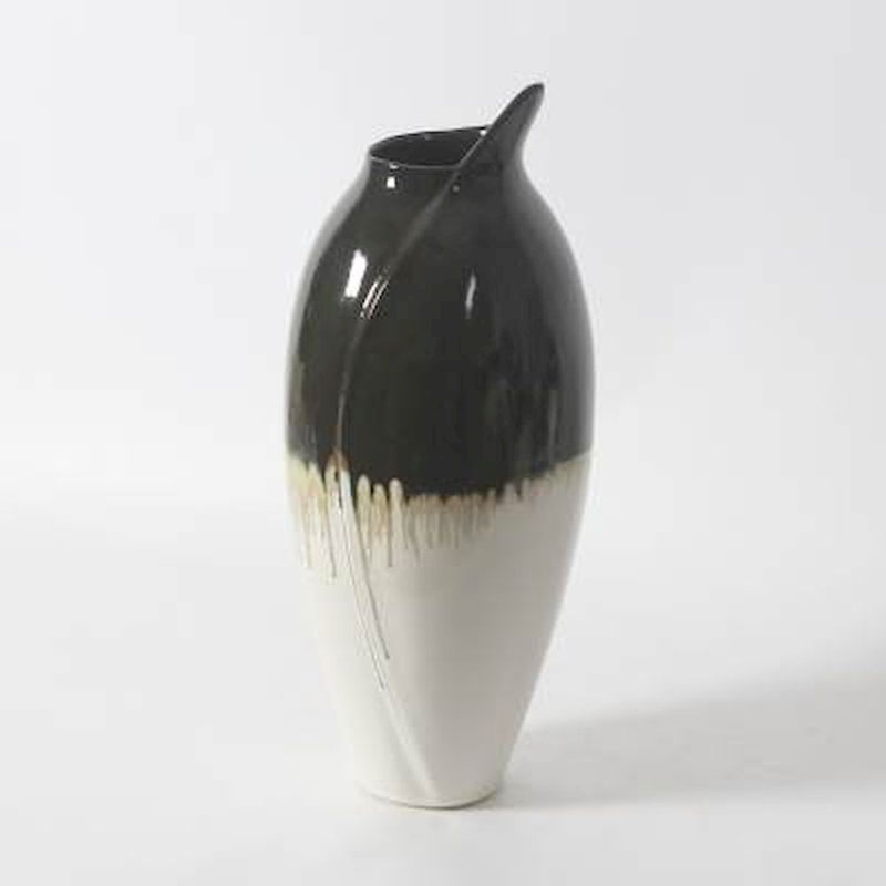 Vase de table en céramique noir/gris 16,38 po Darvell