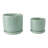 Set Of 2 Ceramic Planters With Textured Bubble Surface And Saucers - Modern Decorative Container Pots For Stylish Indoor Display And Versatile Plant Arrangements-878722645