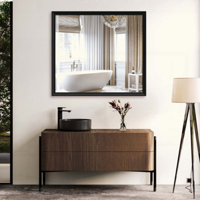 Miroir de salle de bain rectangulaire moderne surdimensionné avec cadre, grand miroir mural décoratif pour salle de bain, salon ou chambre. Miroir mural vertical ou horizontal avec cadre en aluminium.
