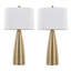 Lampe de table contemporaine en métal 27 "avec abat-jour en lin blanc Maya de Grandview Gallery - ensemble de 2-1738641883