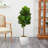 Fiddle Leaf Artificial Tree in White Planter