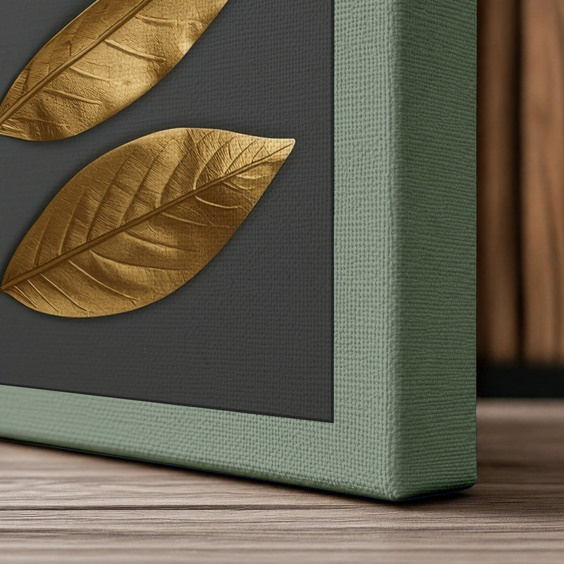 Gilded Botanica Botanical - Wrapped Canvas, 36x24 - 91.4 x 61.0 cm, Sage Border