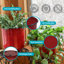Pot de fleurs extérieur rond en métal Keirstyn - 11 po x 11 po x 12 po - rouge - ensemble de 2-1224510325-1224510327