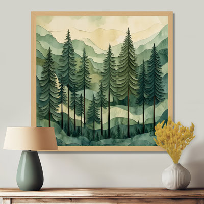 Paper Pine Reverie III - Nature Landscape Picture Framed Wall Art