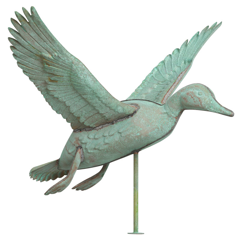 Girouette en cuivre canard, Vert-de-gris