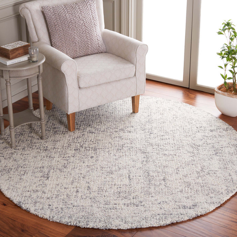 Tapis gris / ivoire Evett, Rond 6 pi