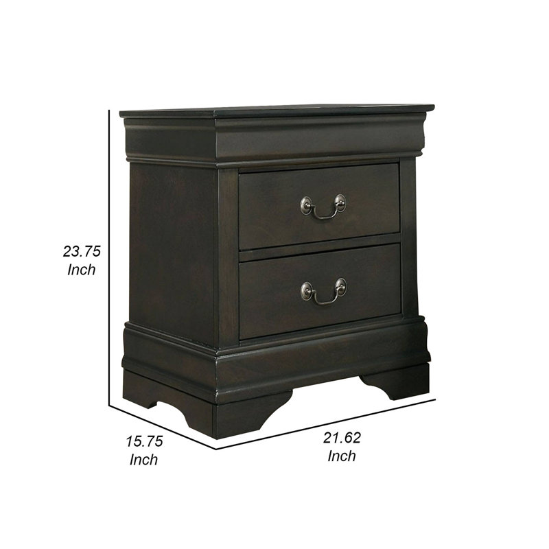 Table de chevet en bois manufacturé Isabella, gris