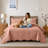 Floral Embossed Quilted Bedspread Set, Oversized and Lightweight Bedding Set with Pillow Shams-124091365-124091368