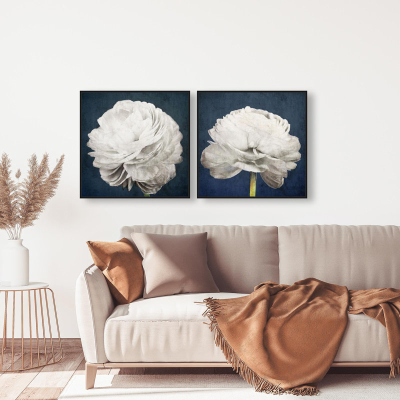 Oliver Gal Pretty View Set Floral and Botanical - Framed Canvas Art, Black, 26" H x 26" W