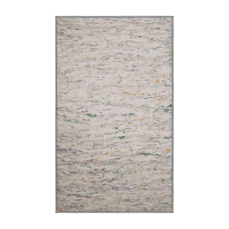 Tapis gris lavable à la machine, Rectangle de 5 pi x 8 pi