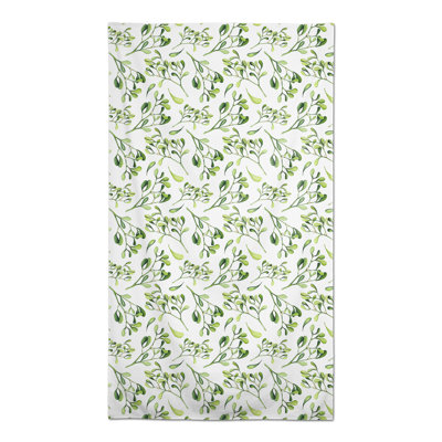 Nappe aquarelle 3 feuilles et baies grises