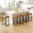 Faux Leather Wide Cushion Bar Stool With Metal Frame-2033878893
