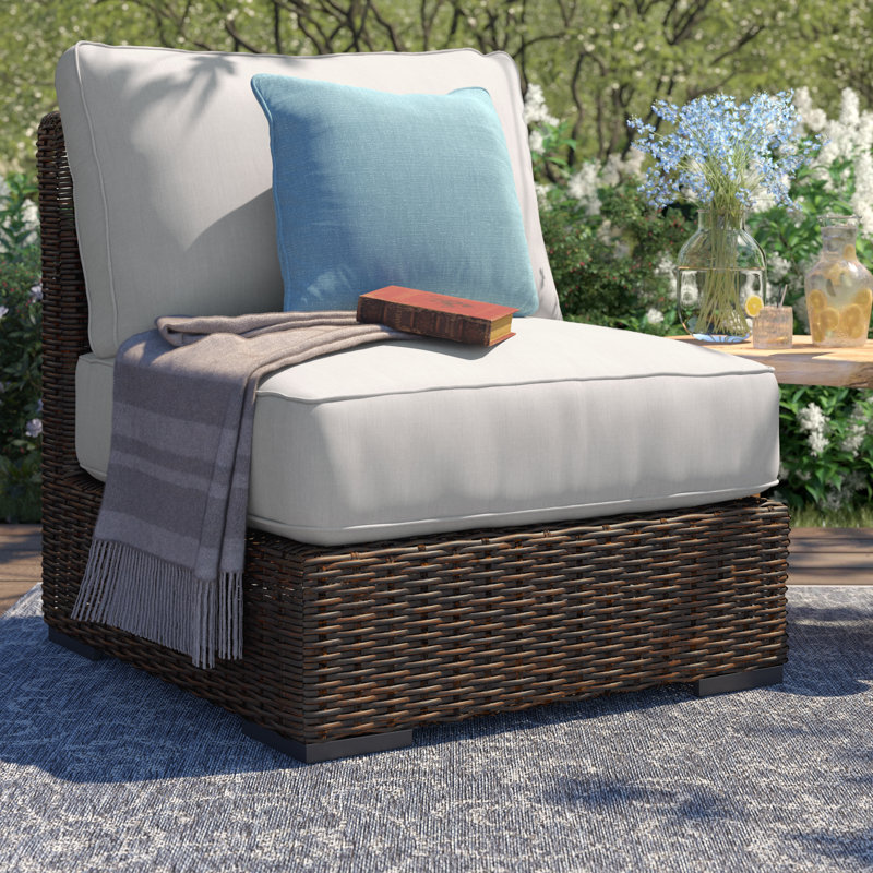 Parris Armless Patio Chair with Sunbrella® Cushions, Canvas Flax Sunbrella® Canvas