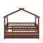 Twin wooden house bed with trundle-922912830