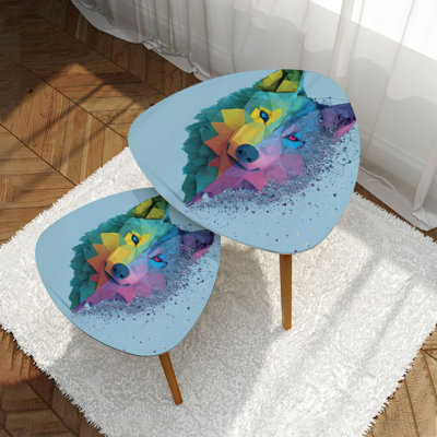 Ensemble de 2 tables basses gigognes Triangle