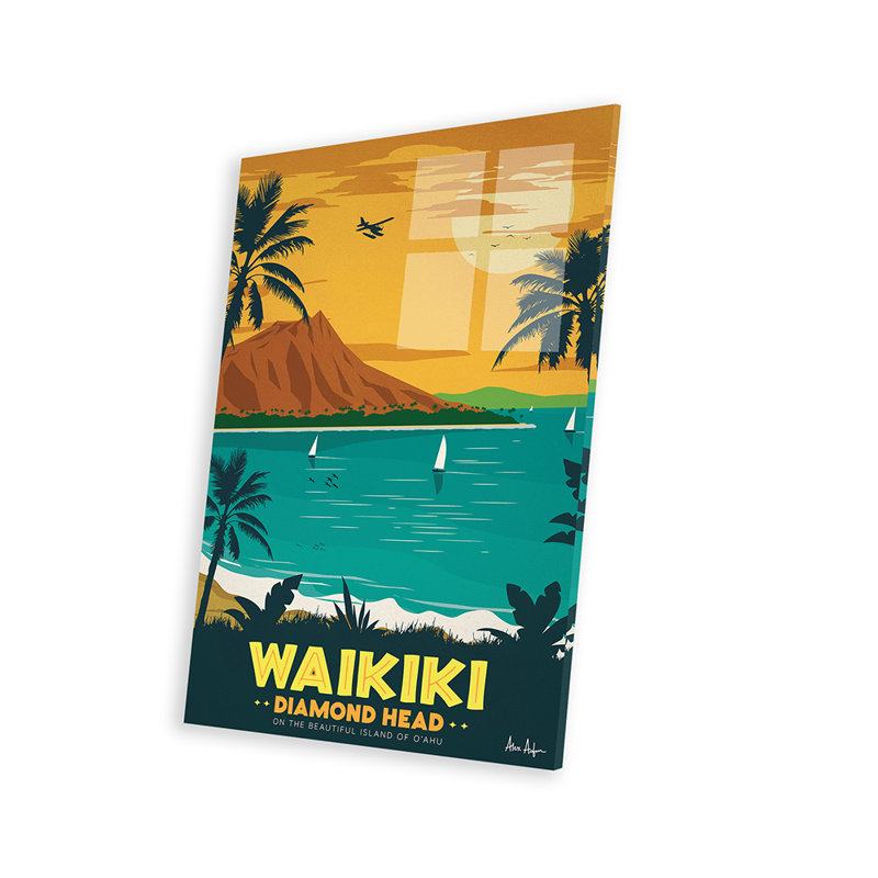 Waikiki, impression sur verre acrylique, H 32 po x l 24 po x P 0,25 po