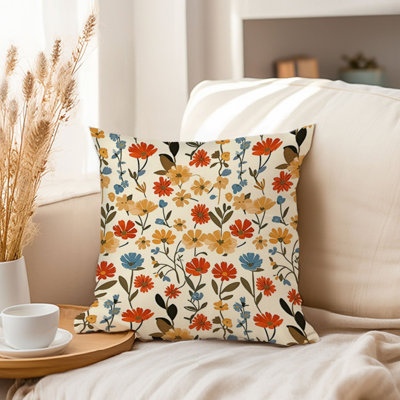 Botanical Red Flower Pattern III Plants & Flowers Cottage & Cottagecore