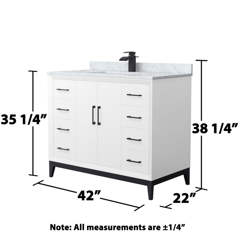 42'' W Single Vanity, Matte Black