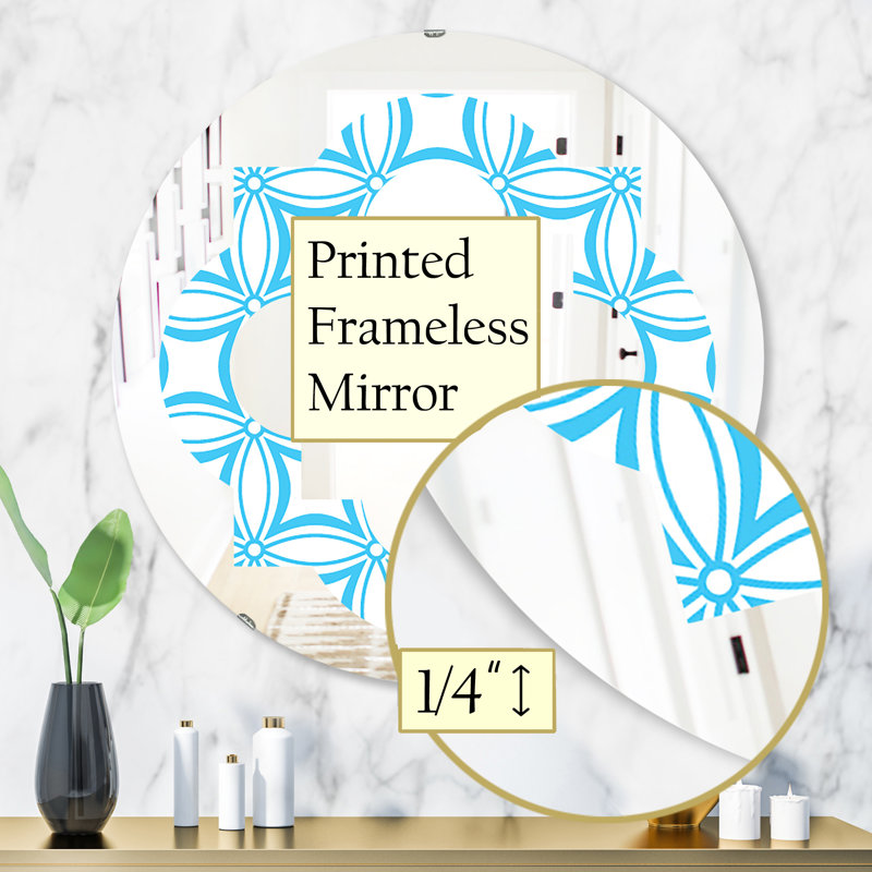 Miroir mural sans cadre à motif quadrilobe II, 31,5 po x 31,5 po