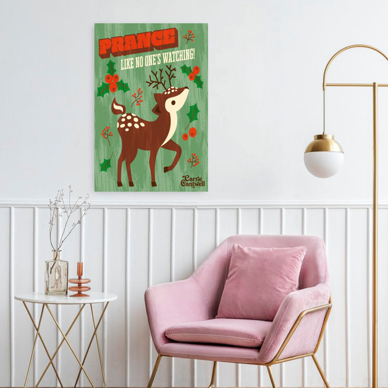 Art contemporain, art rétro cerf, H 24 po x l 16 po