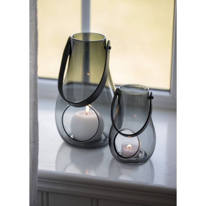 Lantern, Gray, 9.8" H x 6.1" W x 6.1" D