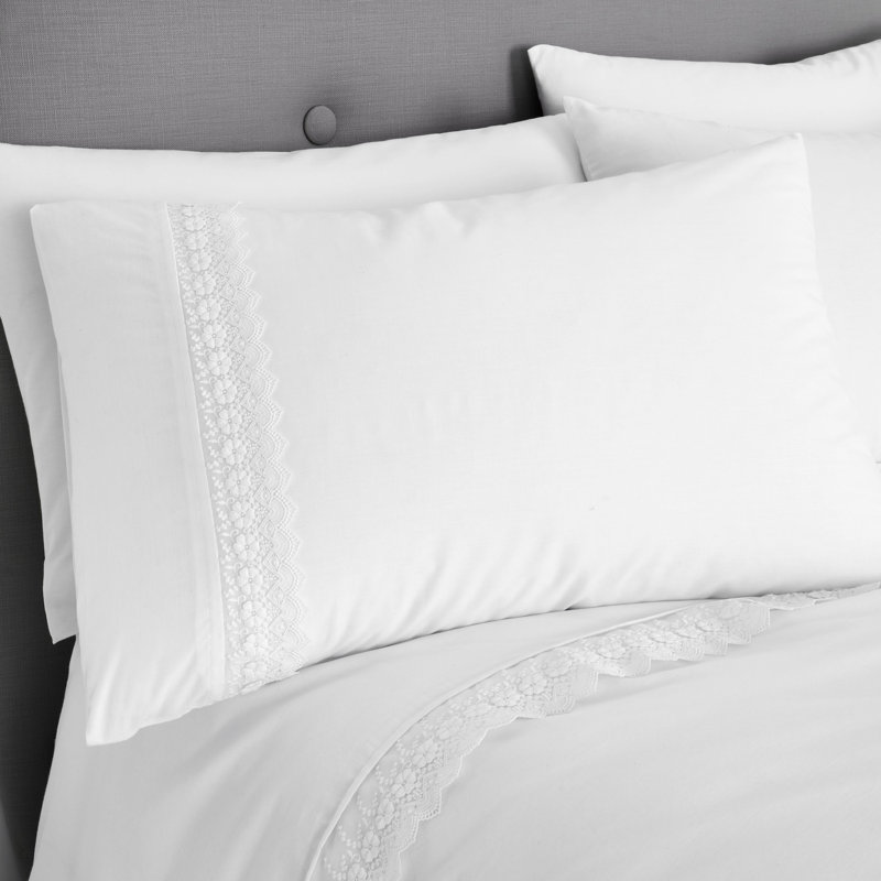 Delicate Lace Duvet Cover Set, 135 x 200cm Duvet Cover + 1 Standard Pillowcase