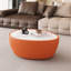 Table basse moderne en cuir de couleur orange avec œufs d'oie-1717801192