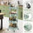 4 Tier Foldable Rolling Cart, Metal Utility Cart with Lockable Wheels, Folding Storage Trolley-114037336