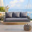 69" Outdoor Pe Wicker Swing – 3-person Porch Bench With Chains & Cushions-681467973-681467972