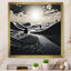 «White and Black Abstract Line Mountain Landscape I - Fruits», art mural