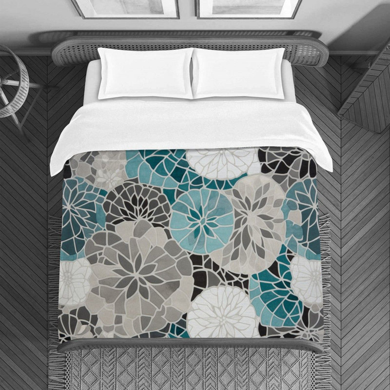 Funky Polyester Floral Duvet Cover, Queen Duvet Cover