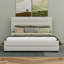 Grand lit plateforme tapissier avec lit gigogne simple et deux tiroirs